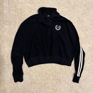 PINK Victoria's Secret Black Sweatshirt with White Stripes